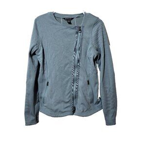 Athleta Moto Jacket M Seafoam Green Zip Stretch Athleisure Casual Comfort Active